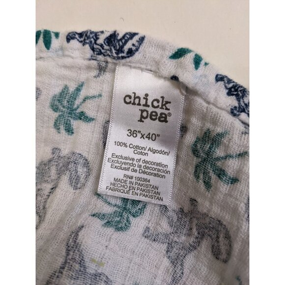 Chick Pea Infant Muslin Blanket Rust Cream Dinosaurs Roses 36" x 40" - Picture 6 of 6